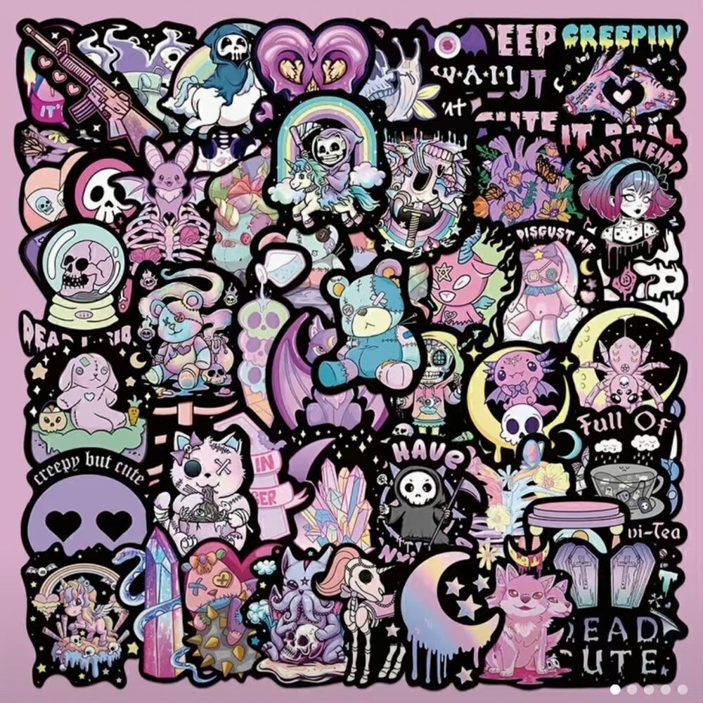 Dark Gothic Style Stickers 56 Count